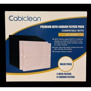 Cabiclean‎ Premium Filter Pack (1 Hepa + 2 Carbon Filters) Replacement AP-1512HH